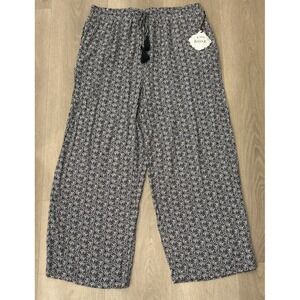 NWT Knox Rose Women's Pants Size XL Black White Geometric Loose NEW